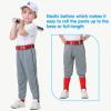 image2T3T4T5T6T Youth Toddler Boys Baseball Pants  Kids Gilrs Tee Ball Softball Football Pants with Belt Loop UPF5007gray Piped