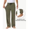 imageMens 30quot 34quot 36quot Cotton Yoga Sweatpants  Athletic Casual Lounge Open Bottom Straight Leg Loose Pants Zipper PocketsArmy Green