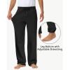 imageMens 30quot 34quot 36quot Cotton Yoga Sweatpants  Athletic Casual Lounge Open Bottom Straight Leg Loose Pants Zipper PocketsBlack