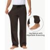 imageMens 30quot 34quot 36quot Cotton Yoga Sweatpants  Athletic Casual Lounge Open Bottom Straight Leg Loose Pants Zipper PocketsBrown