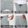 imageMens 30quot 34quot 36quot Cotton Yoga Sweatpants  Athletic Casual Lounge Open Bottom Straight Leg Loose Pants Zipper PocketsGrey