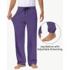 imageMens 30quot 34quot 36quot Cotton Yoga Sweatpants  Athletic Casual Lounge Open Bottom Straight Leg Loose Pants Zipper PocketsPurple