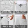 imageMens 30quot 34quot 36quot Cotton Yoga Sweatpants  Athletic Casual Lounge Open Bottom Straight Leg Loose Pants Zipper PocketsWhite Grey