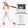 imageYouth Girls Utility Softball Pants  Low Rise 34 Length Knicker Style Tapered Leg Kids Baseball Pants DualLayer KneeWhite