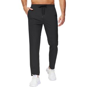image29quot34quot36quot Inseam Mens Sweatpants with Zipper Pockets Men Joggers Running Workout Athletic Gym Track Tall Pants01black