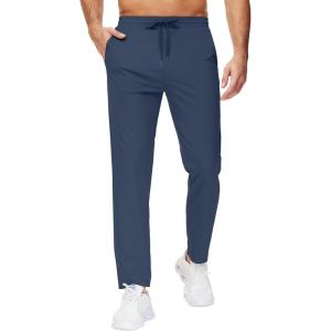 image29quot34quot36quot Inseam Mens Sweatpants with Zipper Pockets Men Joggers Running Workout Athletic Gym Track Tall Pants03navy Blue