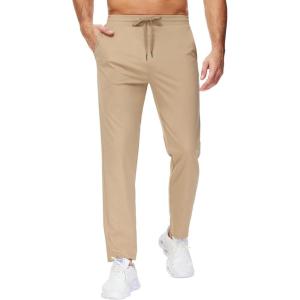 image29quot34quot36quot Inseam Mens Sweatpants with Zipper Pockets Men Joggers Running Workout Athletic Gym Track Tall Pants06khaki