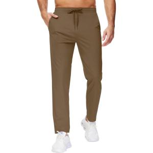 image29quot34quot36quot Inseam Mens Sweatpants with Zipper Pockets Men Joggers Running Workout Athletic Gym Track Tall Pants07dark Brown