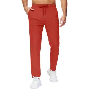 image29quot34quot36quot Inseam Mens Sweatpants with Zipper Pockets Men Joggers Running Workout Athletic Gym Track Tall Pants10red