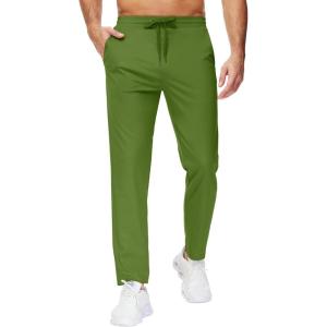 image29quot34quot36quot Inseam Mens Sweatpants with Zipper Pockets Men Joggers Running Workout Athletic Gym Track Tall Pants11army Green