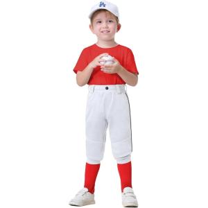 image2T3T4T5T6T Youth Toddler Boys Baseball Pants  Kids Gilrs Tee Ball Softball Football Pants with Belt Loop UPF5006white Piped
