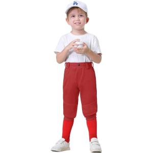 image2T3T4T5T6T Youth Toddler Boys Baseball Pants  Kids Gilrs Tee Ball Softball Football Pants with Belt Loop UPF5009dark Red