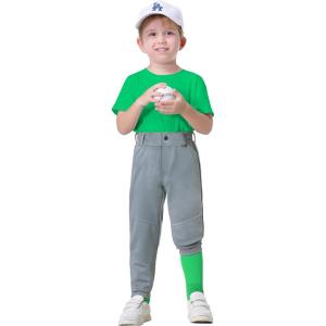 image2T7Years Toddler Baseball Pants  Youth Kids Tee Ball Pants with Belt Loops Little Grils Softball Knicker Pants UPF5002gray