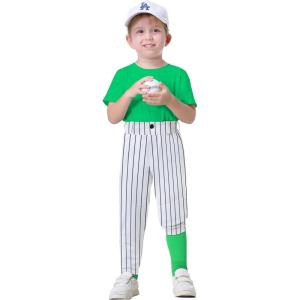 image2T7Years Toddler Baseball Pants  Youth Kids Tee Ball Pants with Belt Loops Little Grils Softball Knicker Pants UPF5008stripedblack