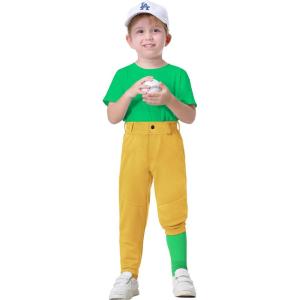 image2T7Years Toddler Baseball Pants  Youth Kids Tee Ball Pants with Belt Loops Little Grils Softball Knicker Pants UPF5012yellow