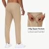 imageMens 30quot32quot34quot36quot Inseam Tall Sweatpants with Zipper Pockets Stretch Long Joggers Athletic Workout Track Pants Men04khaki