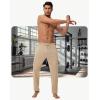 imageMens 30quot32quot34quot36quot Inseam Tall Sweatpants with Zipper Pockets Stretch Long Joggers Athletic Workout Track Pants Men04khaki