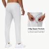 imageMens 30quot32quot34quot36quot Inseam Tall Sweatpants with Zipper Pockets Stretch Long Joggers Athletic Workout Track Pants Men06white