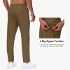 imageMens 30quot32quot34quot36quot Inseam Tall Sweatpants with Zipper Pockets Stretch Long Joggers Athletic Workout Track Pants Men07dark Brown