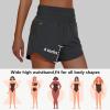 imageWomens High Waisted Athletic Shorts 4quot High Rise Running Workout Gym Quick Dry Tummy Control Short with Zipper Pockets01black
