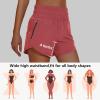 imageWomens High Waisted Athletic Shorts 4quot High Rise Running Workout Gym Quick Dry Tummy Control Short with Zipper Pockets04wine Red