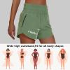imageWomens High Waisted Athletic Shorts 4quot High Rise Running Workout Gym Quick Dry Tummy Control Short with Zipper Pockets05army Green
