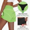 imageWomens High Waisted Athletic Shorts 4quot High Rise Running Workout Gym Quick Dry Tummy Control Short with Zipper Pockets08green Glow