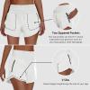 imageWomens High Waisted Athletic Shorts 4quot High Rise Running Workout Gym Quick Dry Tummy Control Short with Zipper PocketsWhite