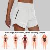 imageWomens High Waisted Athletic Shorts 4quot High Rise Running Workout Gym Quick Dry Tummy Control Short with Zipper PocketsWhite
