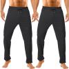 imageMens 30quot32quot34quot36quot Inseam Tall Sweatpants with Zipper Pockets Stretch Long Joggers Athletic Workout Track Pants Men2 Pack01blackBlack