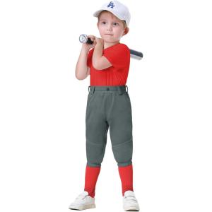 image2T3T4T5T to Youth Toddler Boys Knicker Baseball Pants Kids Gilrs Softball Tball Tee Ball Pant Belt Loops Side PipedDark Grey