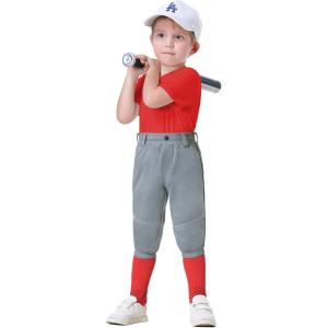 image2T3T4T5T to Youth Toddler Boys Knicker Baseball Pants Kids Gilrs Softball Tball Tee Ball Pant Belt Loops Side PipedLight GreyBlack Piped