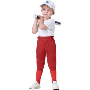 image2T3T4T5T to Youth Toddler Boys Knicker Baseball Pants Kids Gilrs Softball Tball Tee Ball Pant Belt Loops Side PipedRed