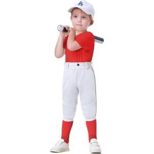 image2T3T4T5T to Youth Toddler Boys Knicker Baseball Pants Kids Gilrs Softball Tball Tee Ball Pant Belt Loops Side PipedWhiteBlack Piped