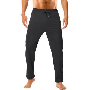 imageMens 30quot32quot34quot36quot Inseam Tall Sweatpants with Zipper Pockets Stretch Long Joggers Athletic Workout Track Pants Men01black