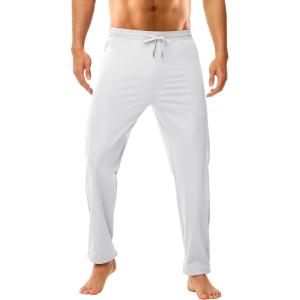 imageMens 30quot32quot34quot36quot Inseam Tall Sweatpants with Zipper Pockets Stretch Long Joggers Athletic Workout Track Pants Men06white
