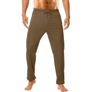 imageMens 30quot32quot34quot36quot Inseam Tall Sweatpants with Zipper Pockets Stretch Long Joggers Athletic Workout Track Pants Men07dark Brown