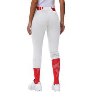 imageWomens Adult Utility Tweeners Softball Pants  Woman Low Rise 34 Tapered Leg Track Pants DualLayer Knee Youth Girls01white