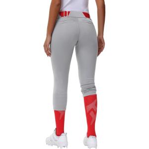 imageWomens Adult Utility Tweeners Softball Pants  Woman Low Rise 34 Tapered Leg Track Pants DualLayer Knee Youth Girls03light Grey