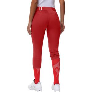 imageWomens Adult Utility Tweeners Softball Pants  Woman Low Rise 34 Tapered Leg Track Pants DualLayer Knee Youth Girls05red