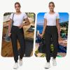 image29quot32quot34quot Inseam Womens Tall Sweatpants Cotton Joggers with Zipper Pockets Lounge Sweat Running Yoga Gym PantsBlack