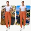 image29quot32quot34quot Inseam Womens Tall Sweatpants Cotton Joggers with Zipper Pockets Lounge Sweat Running Yoga Gym PantsOrange
