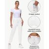 image29quot32quot34quot Inseam Womens Tall Sweatpants Cotton Joggers with Zipper Pockets Lounge Sweat Running Yoga Gym PantsPure White