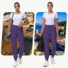 image29quot32quot34quot Inseam Womens Tall Sweatpants Cotton Joggers with Zipper Pockets Lounge Sweat Running Yoga Gym PantsPurple