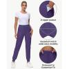 image29quot32quot34quot Inseam Womens Tall Sweatpants Cotton Joggers with Zipper Pockets Lounge Sweat Running Yoga Gym PantsPurple