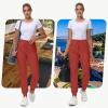 image29quot32quot34quot Inseam Womens Tall Sweatpants Cotton Joggers with Zipper Pockets Lounge Sweat Running Yoga Gym PantsRed