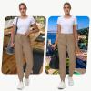 image29quot32quot34quot Inseam Womens Tall Sweatpants Cotton Joggers with Zipper Pockets Lounge Sweat Running Yoga Gym PantsTan