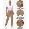 image29quot32quot34quot Inseam Womens Tall Sweatpants Cotton Joggers with Zipper Pockets Lounge Sweat Running Yoga Gym PantsTan