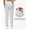 image29quot32quot34quot Inseam Womens Tall Sweatpants Cotton Joggers with Zipper Pockets Lounge Sweat Running Yoga Gym PantsWhiteGrey