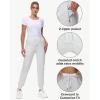 image29quot32quot34quot Inseam Womens Tall Sweatpants Cotton Joggers with Zipper Pockets Lounge Sweat Running Yoga Gym PantsWhiteGrey